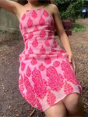 Vintage 90s Bebe Paisley Print Wrap Dress